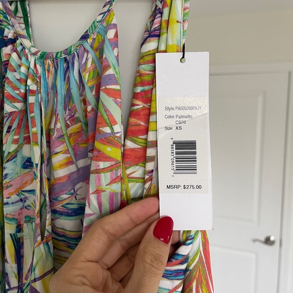 PARKER TROPICAL PRINT TIERED KEYHOLE DRESS - Picture 10 of 13